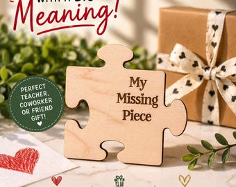 Engraved Maple Wood Puzzle Piece | My Missing Piece Keepsake, Boyfriend Girlfriend Gift