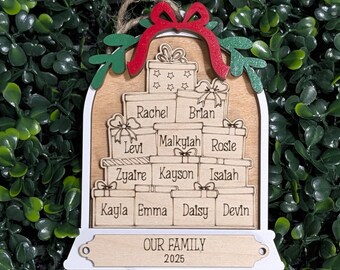 Personalized Family Christmas Ornament: Engraved Names