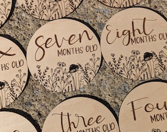 Wildflower Monthly Milestone Markers for Baby Girl