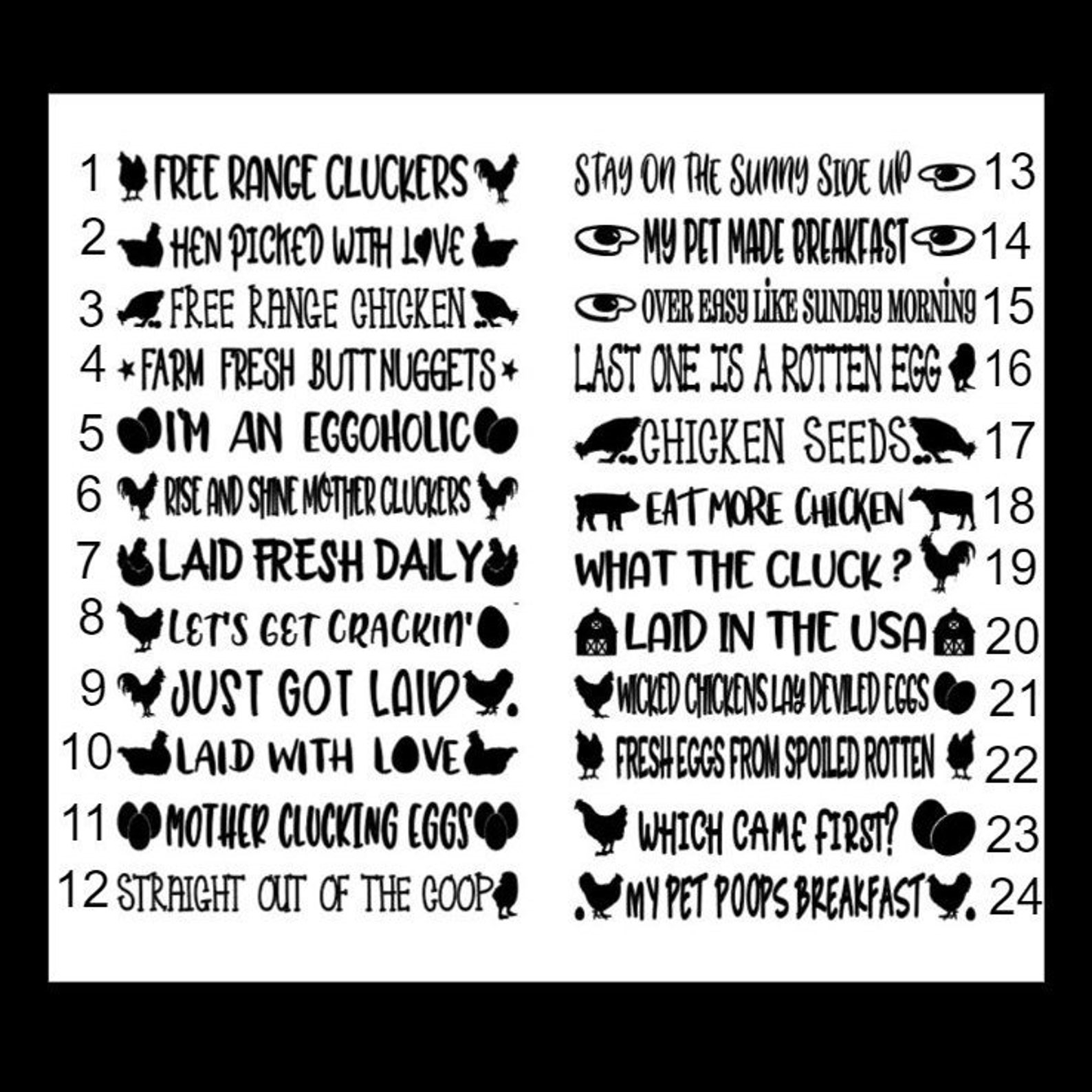 Funny Sayings Egg Cartons Any Wording Available Kitchen Etsy