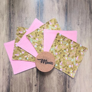 6 Washable and reusable napkins with forest fabric, lunch box napkin, eco-friendly and handmade napkin, zero waste gift, napkin pack