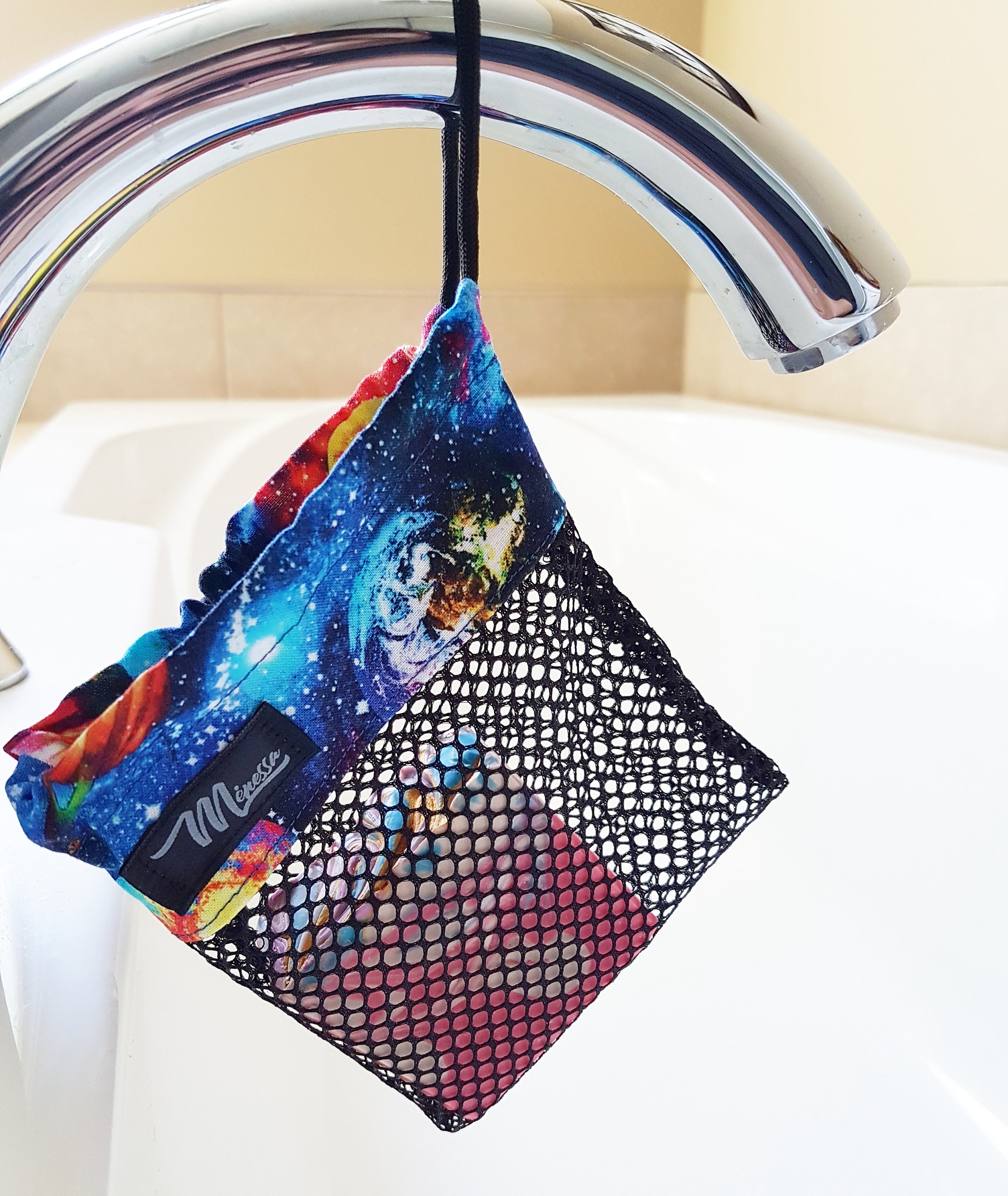 Reusable Mesh Bag for Soap and Shampoo With Galaxy Fabric Etsy UK