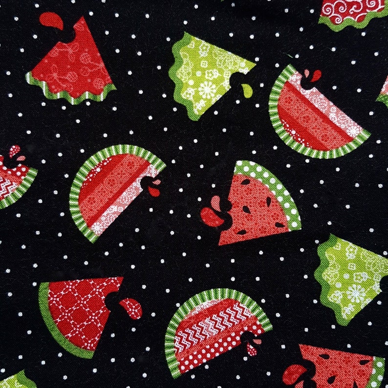 Long reusable fruit and vegetable bag zero waste eco-friendly bulk bag pattern: watermelon washable grocery bag