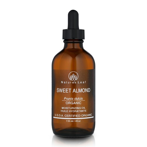 Sweet Almond Oil, USDA Organic, 100% Pure, Cold Pressed for Skin Hair Face - 4oz