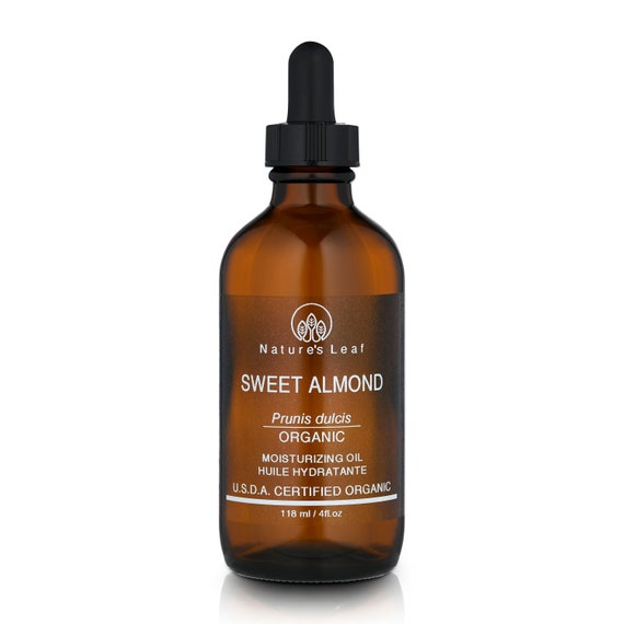 Sweet Almond Oil, USDA Organic, 100% Pure, Cold Pressed for Skin Hair Face - 4oz