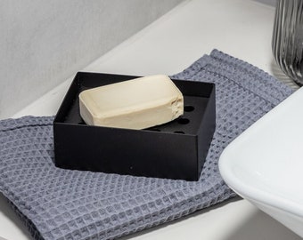 Modern Soap Dish OMIA, Black Soap Tray, Bathroom accesories, soap holder, Draining Soap Dish, dabstory, porte savon drainant bathroom tray