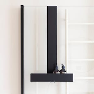 Black No-Drill Shower Caddy, Modern hanging Bathroom Shelf, Barhroom storage organization, LOGAN