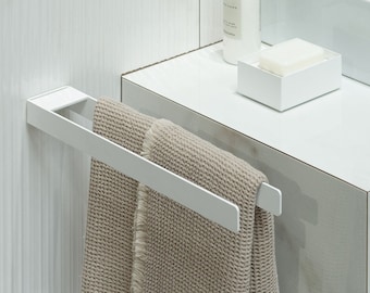 Double towel rack, Bahroom white Dual Towel Hanger, Modern double towel rail, white double towel bar, dabstory bathroom design RICOBI