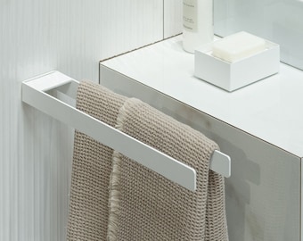 Colgador de toallas doble blanco para baño moderno, accesorios de baño modernos blancos, diseño de baño dabstory RICOBI