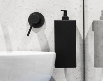 Modern Farmhouse Soap Dispenser Holder SAPO, Black Bathroom Accessories, black soap holders, black soap dispensers, Bathroom set, dabstory