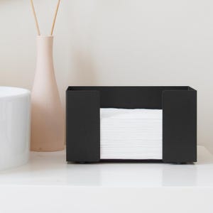 Distributore di asciugamani di carta nero elegante, contenitore di asciugamani di carta usa e getta, porta asciugamani di carta piegato a C da banco, asciugamani di carta multipiega CRESTO