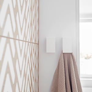White Towel Hanger, minimalist bathroom, ROY Bathroom hooks towel racks towel hanger