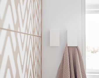 Porte-serviettes blanc, salle de bain minimaliste, ROY