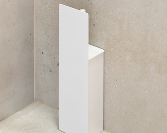 Porta scopino bianco, scopino WC semplice, accessori da bagno in acciaio, porta scopino minimalista, scopino estetico, scopino e porta scopino