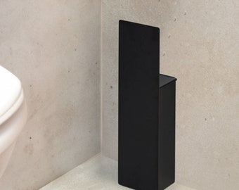 Cepillo de baño negro moderno, cepillo de baño simple, accesorios de baño de acero, portaescobillas minimalista Cepillo estético, cepillo de baño y soporte