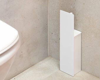 Porta scopino bianco, scopino WC semplice, accessori da bagno in acciaio, porta scopino minimalista Scopino estetico, scopino e supporto