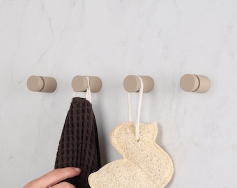 Beige Stainless Steel Towel Hook, Modern Minimalist Bathroom Towel Holder YUZO
