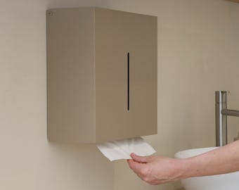 Beige Stainless Steel Paper Towel Dispenser, Z-Fold, Wall Mounted DERBO