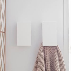 White Towel Hanger, minimalist bathroom, ROY Bathroom hooks towel racks towel hanger