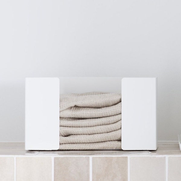 Soporte de toallas de papel C-Fold elegante blanco, contenedor de toallas de papel ergonómico, caja de toallas de papel moderna, contenedor de toallas, dabstory, CRESTO