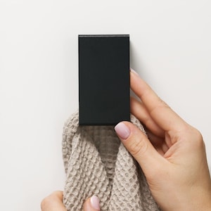 Porte-serviettes noir, salle de bain minimaliste moderne, crochets ROY pour salle de bain, porte-serviettes, crochet mural pour rangement des serviettes, accessoires de salle de bain