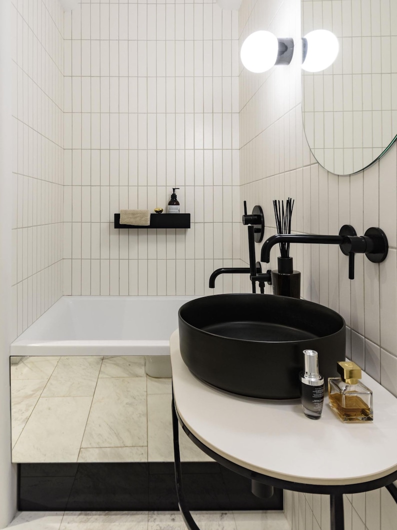 Black Shower Shelf, Stainless Steel Bathroom Caddy, Minimalist Floating Shelf Modern Farmhouse, DOCIA image 18
