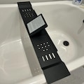 bathroom tray Black Modern Bathtub caddy elegant bathtub tray Stylish and Functional Bathtub Trays Luxury Bathtub Tray expandable bath AMMOS