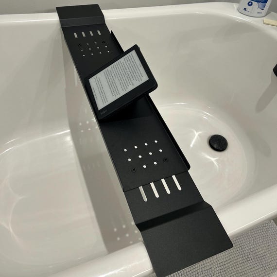 Bathtub Tray Caddy Expandable, Plastic Drain Bath Shelf
