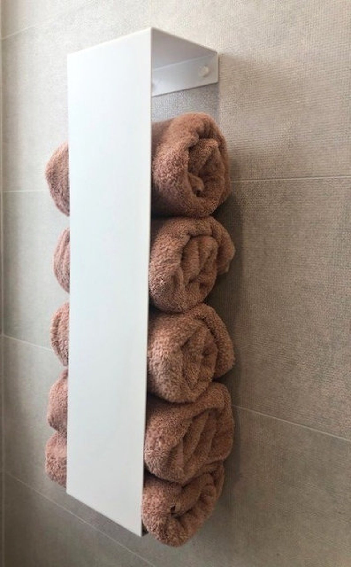White Towel Shelf for modern barhroom Industrial Wall Mounted Etsy