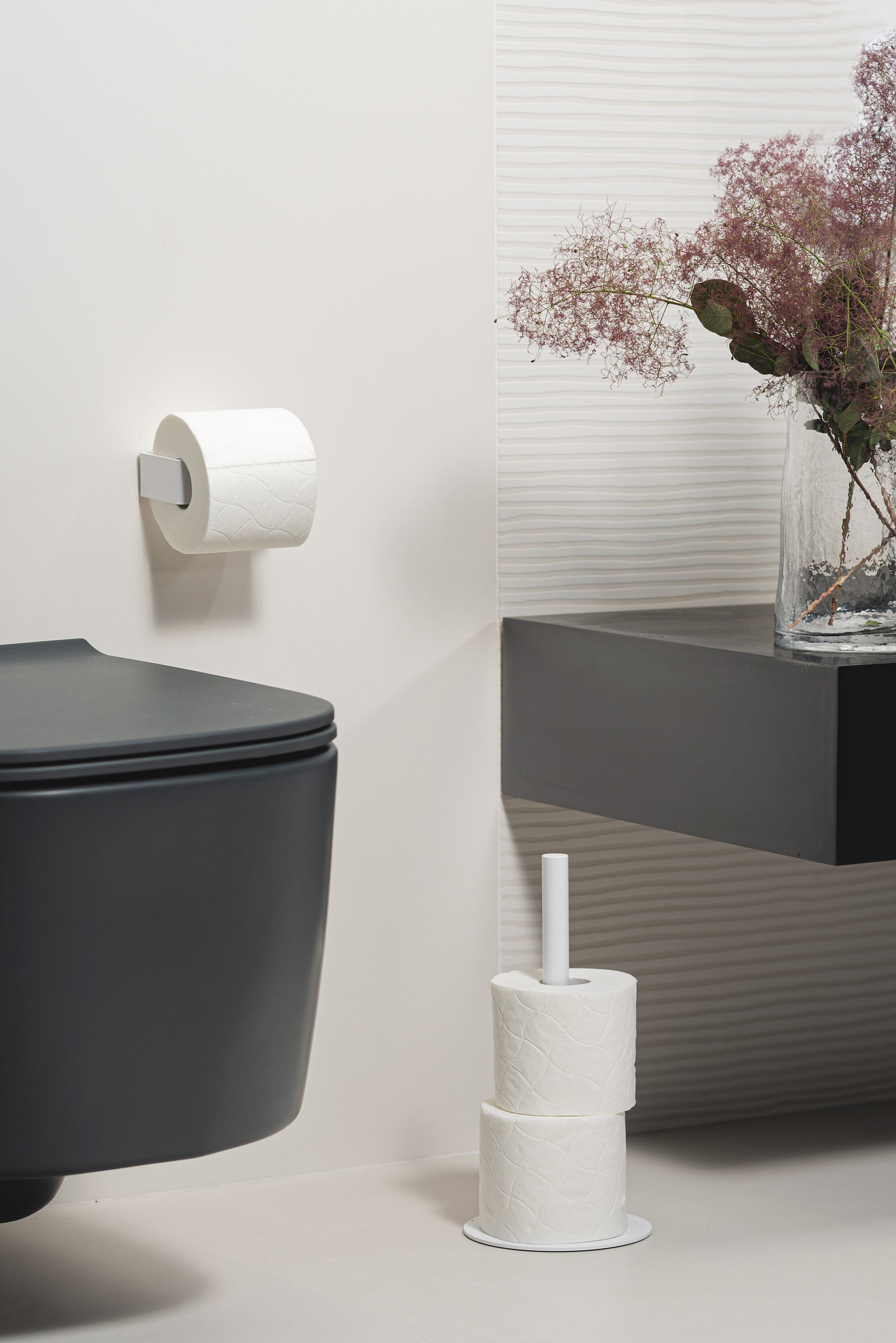 Minimalist Farmhouse White Toilet Paper Holder to Modern Bathroom DIARA,  Bathroom Accessories Set, Minimalist Toilet Paper Holders, Dabstory 