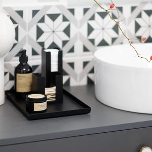 Matte Black Metal Catch All Tray - Bathroom Modern Minimalist Organizer, decorative tray LARS image 15