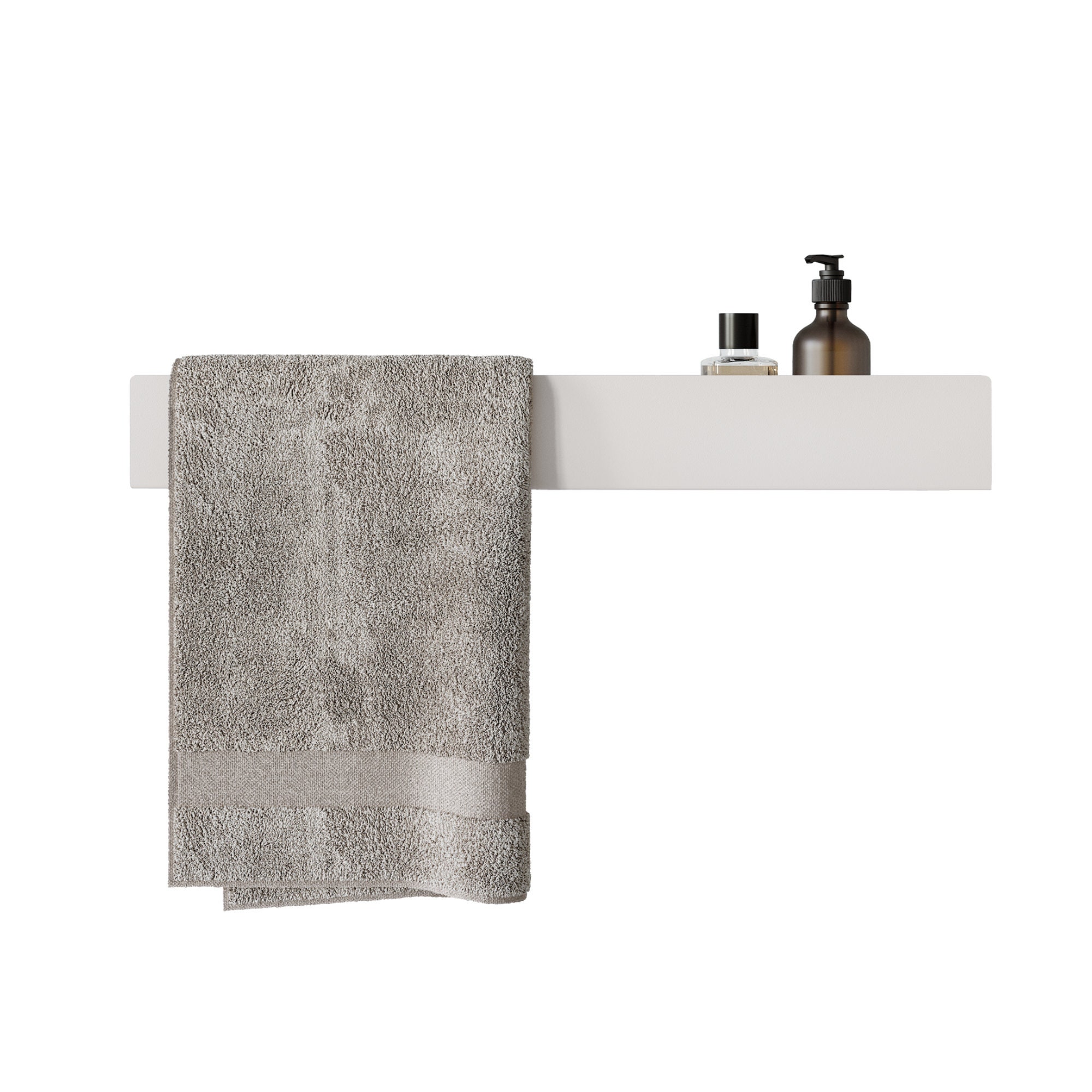 Modern white shelves with railing Modern Bathroom Shelf Etsy