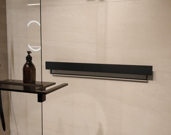 BUVELOT Badregal Mit Handtuchstange – Modernes Wandregal In Mattschwarz, Aus Edelstahl 304, Einfach Zu Montieren