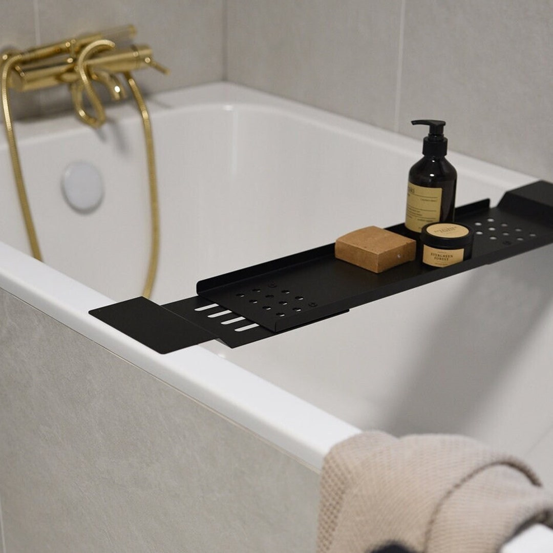 Black Modern Bathtub Tray Elegant Bathtub Caddy Trays Stylish and