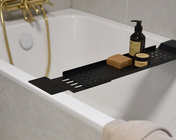Matte Black Bathtub Caddy Tray, Bath Tray, Tray for Bathroom, Tub Tray