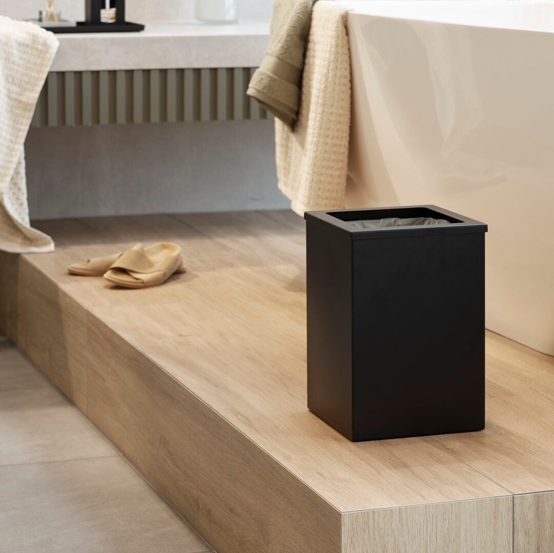 Black Modern Bathroom Bin DELLA Bathroom Rubbish Basket Etsy