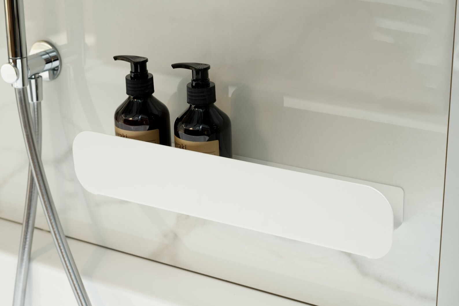 White Modern Shower Shelf Rounded Shower Shelf With a Curve - Etsy