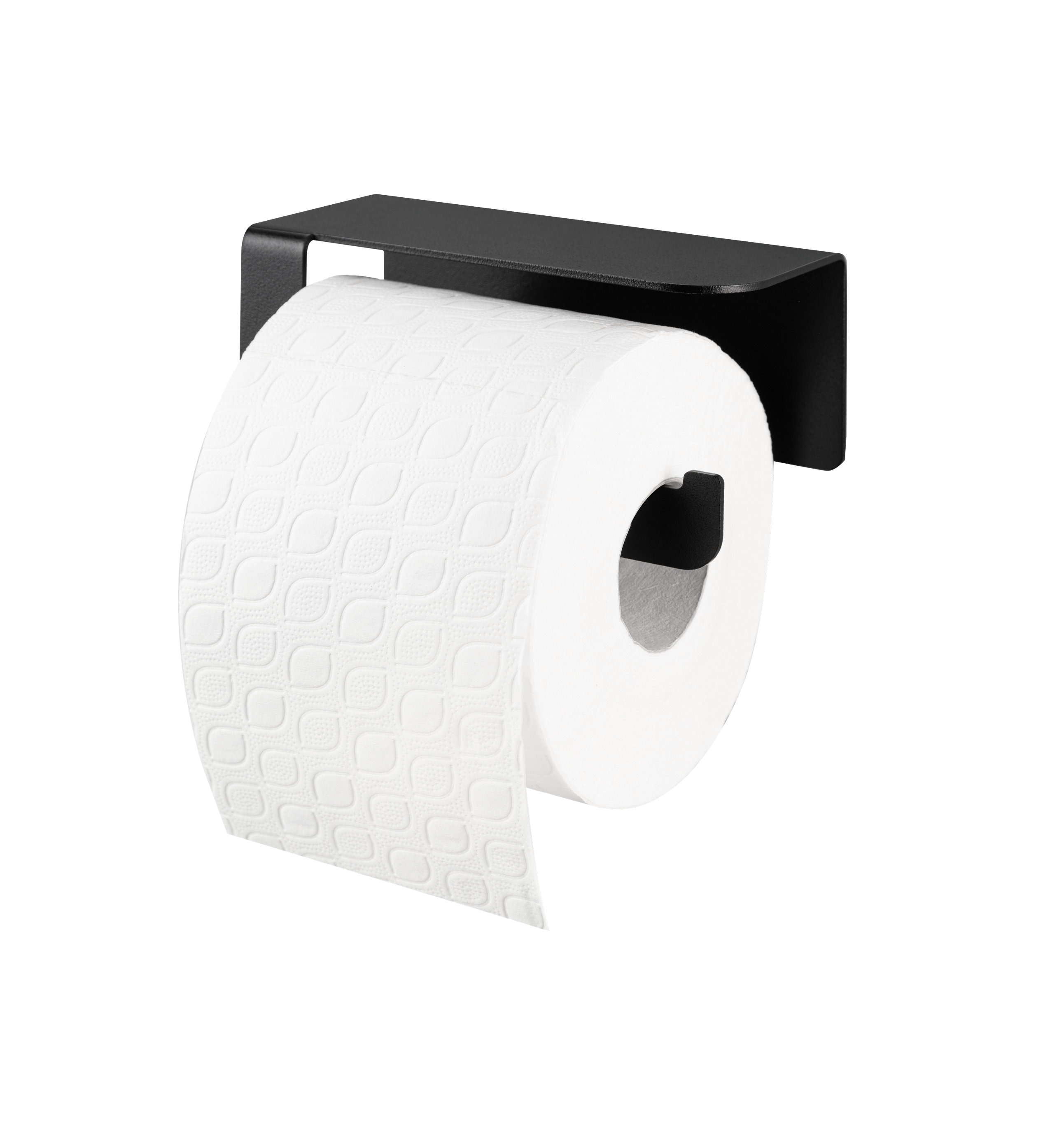 Black Self-adhesive toilet roll holder, Modern bathroom accessories set, No drilling minimalist toilet paper holders to modern bathroom ELYF