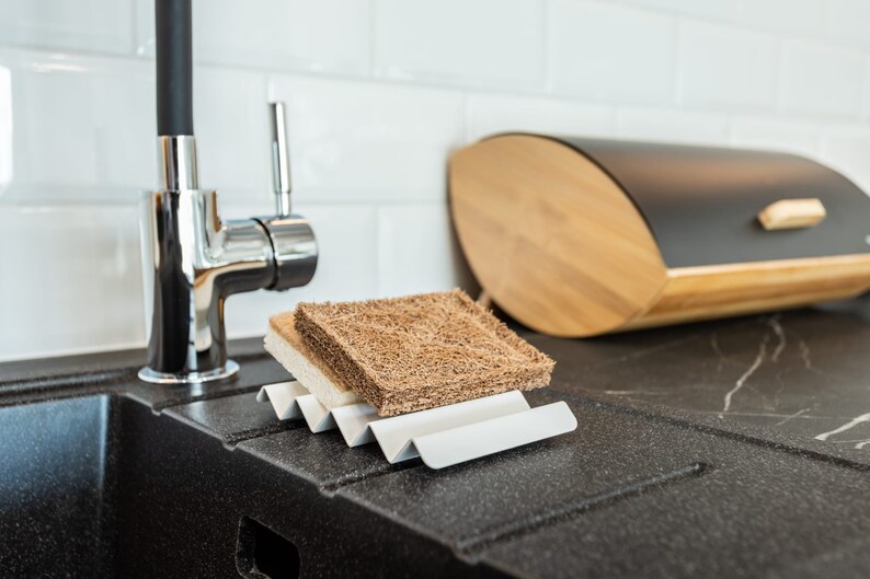 Porte-savon moderne noir pour savon en barre, design moderne, distributeur de savon avec drainage de l'eau image 6