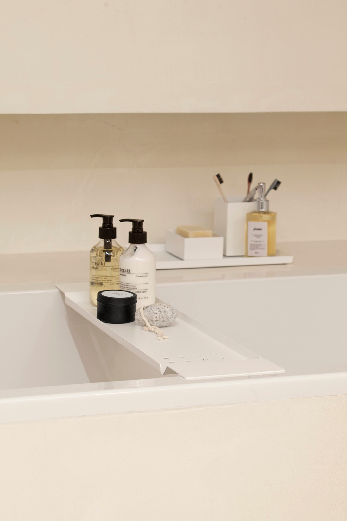 White Modern Bathtub Tray AMMOS Elegant Bathtube Caddy Trays Etsy