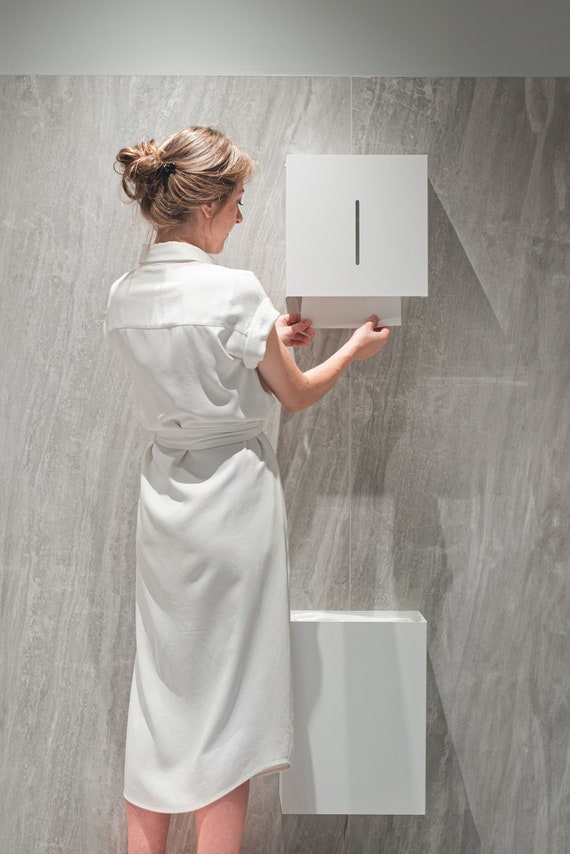Commercial Toilet Tissue Dispenser, Paper Towel Dispenser, Wall-Mounted  Bathroom Tissue Dispenser Tissue Box Holder for Multifold Paper Towels,  Silver