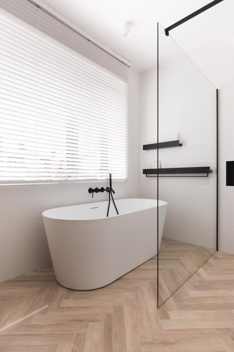 Black Shower Shelf, Stainless Steel Bathroom Caddy, Minimalist Floating Shelf Modern Farmhouse, DOCIA image 19