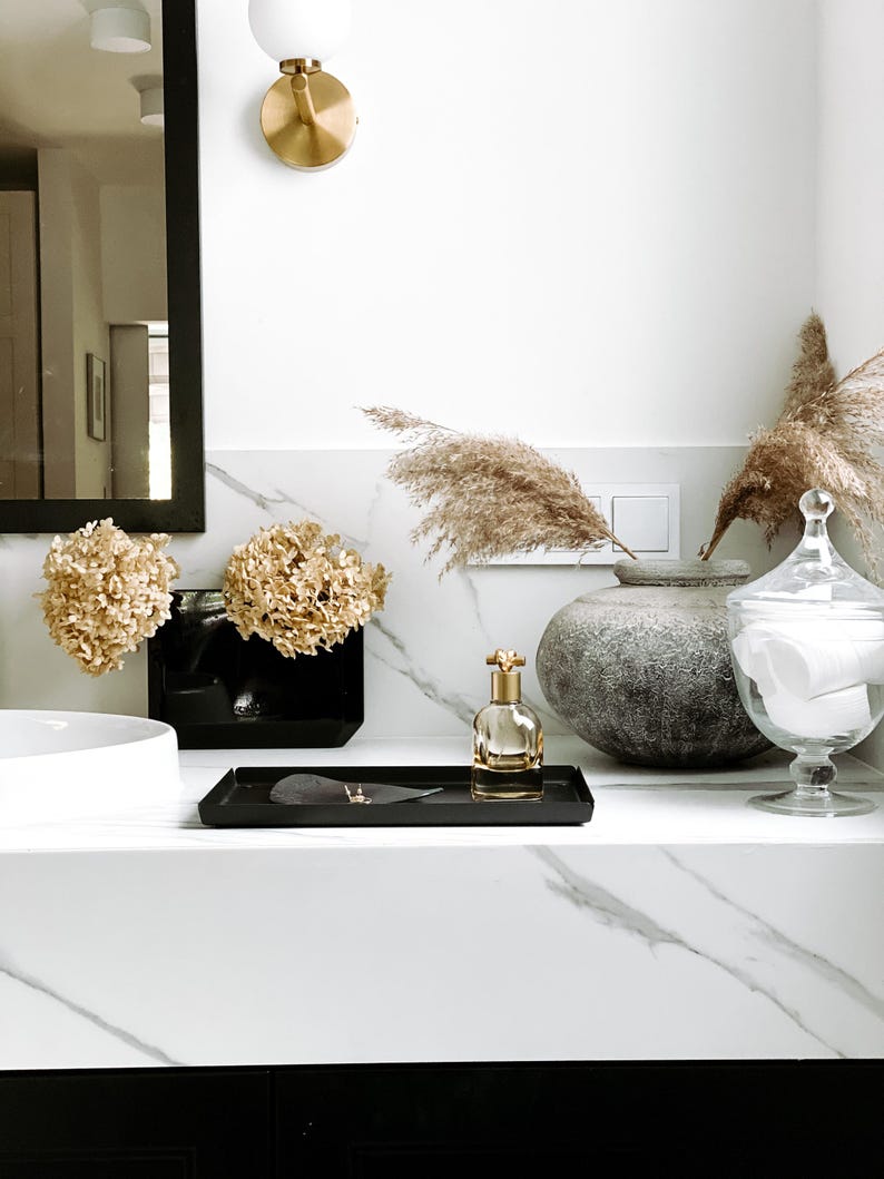 Matte Black Metal Catch All Tray - Bathroom Modern Minimalist Organizer, decorative tray LARS image 11