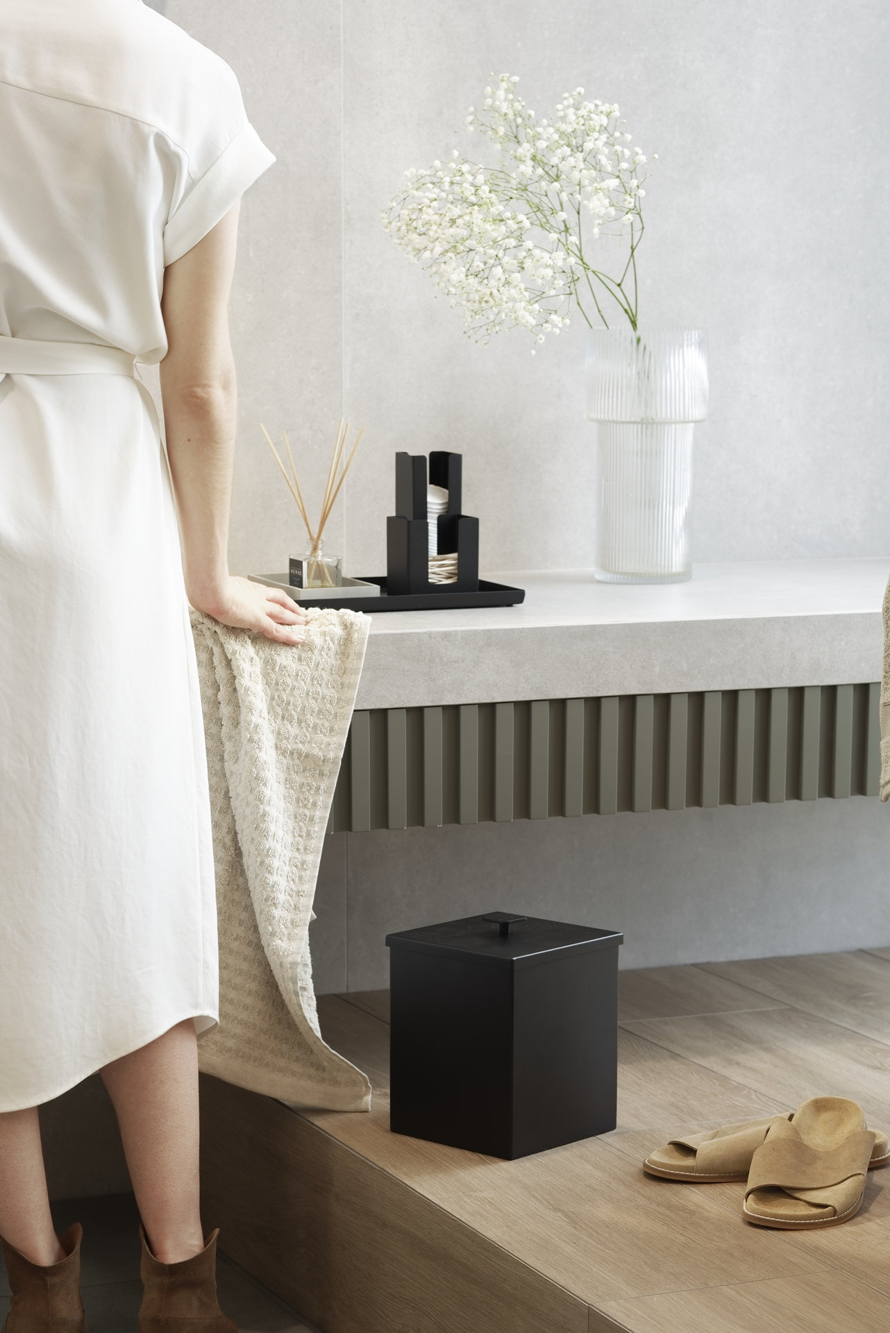 Small Black Modern Bathroom Bin PICO Bathroom Rubbish Basket | Etsy