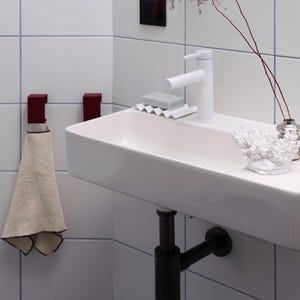 Modern Black Towel Hanger, Minimalist Bathroom Hook, Towel rack, storage organization, ROY image 13