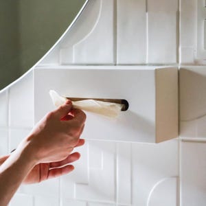 Coperchio per scatola di fazzoletti bianco, porta fazzoletti rettangolare, distributore di asciugamani di carta a parete indipendente, coperchio per scatola di tovaglioli, coperchio per contenitore CODAR