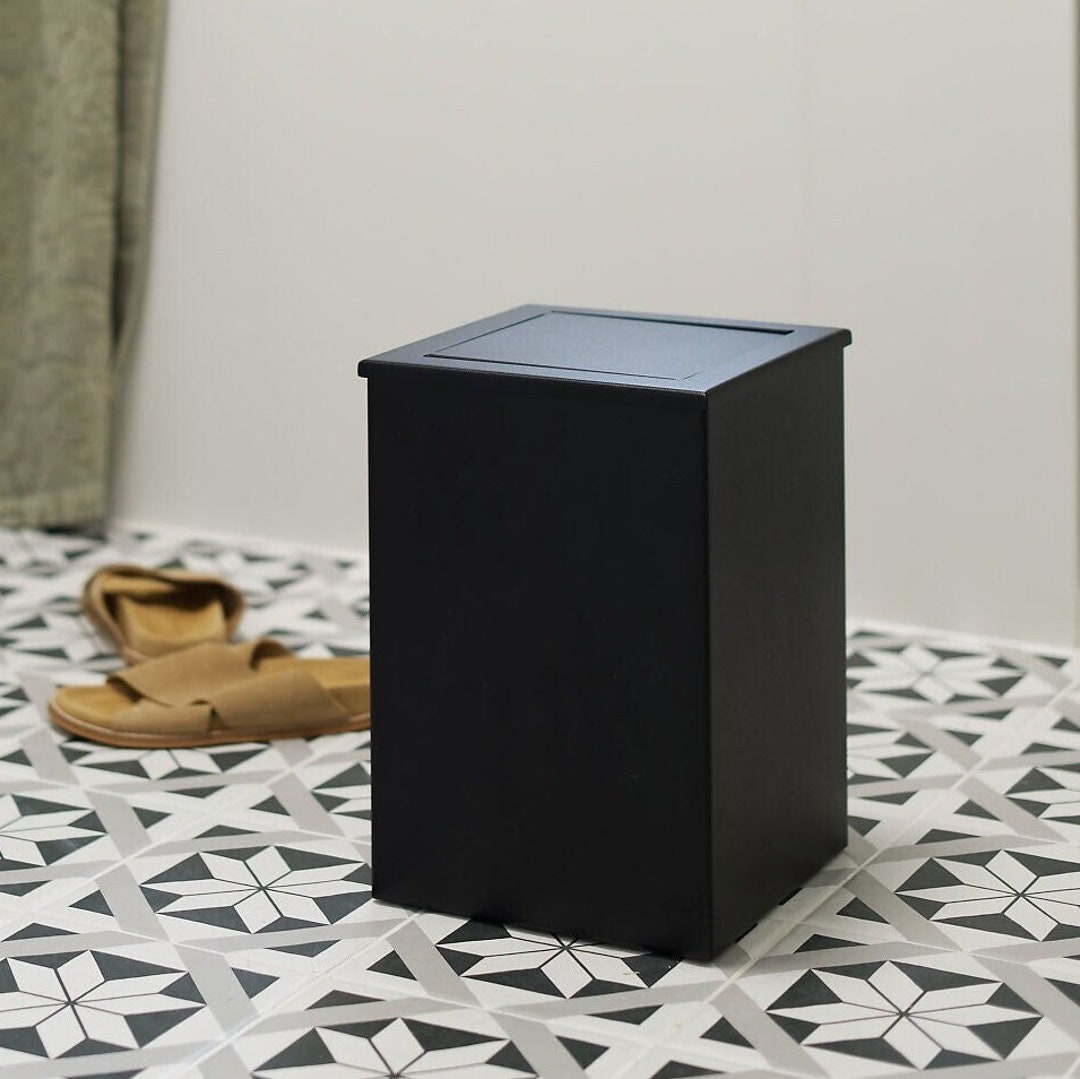 Black Modern Bathroom Bin Bathroom Rubbish Basket, Dustbin