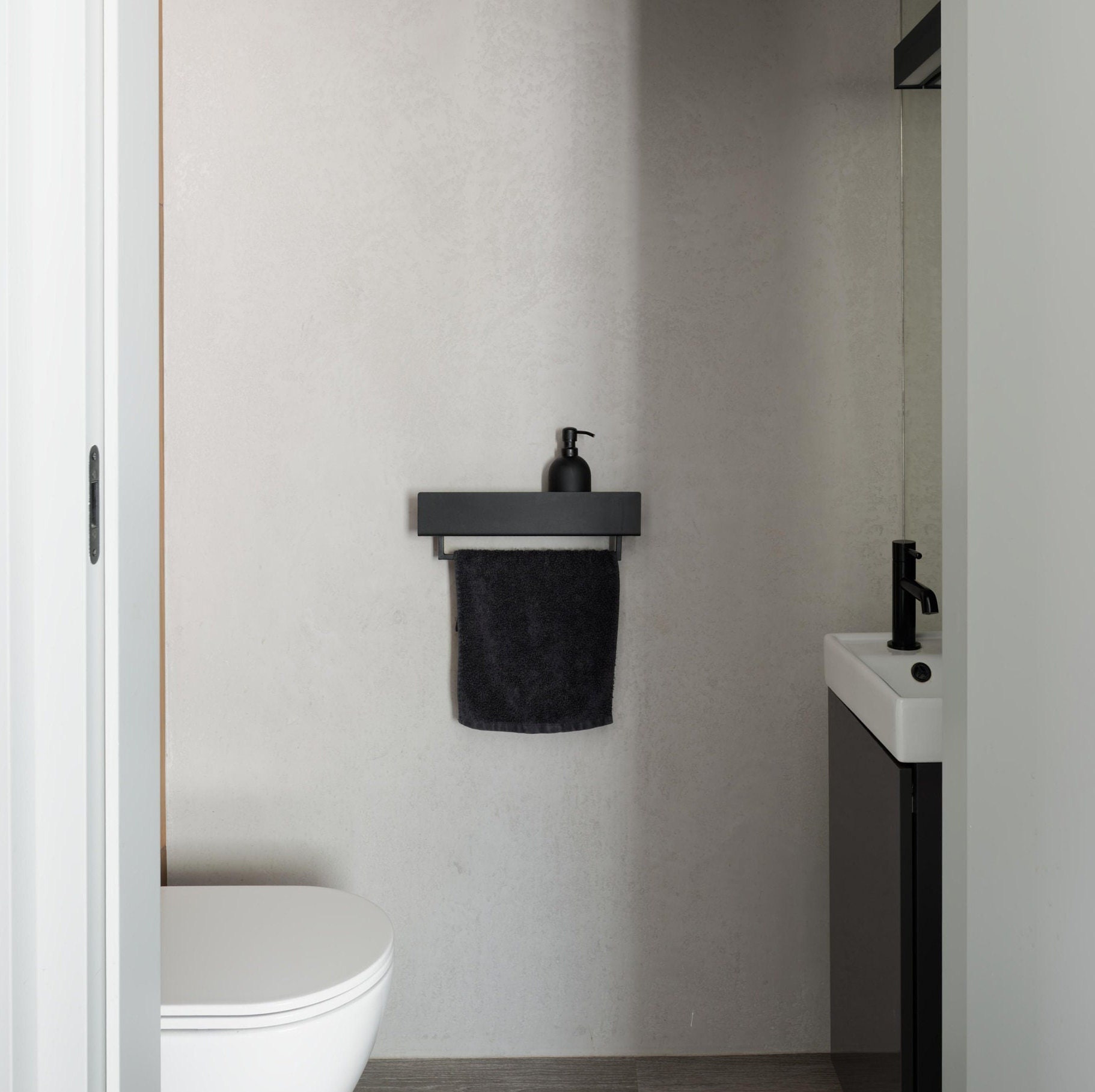 Black Shower Shelf Farmhouse Bathroom Shelf Floating -  Denmark