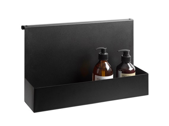 Black Modern Shower Shelf Bathroom Caddy Hanging on the Shower