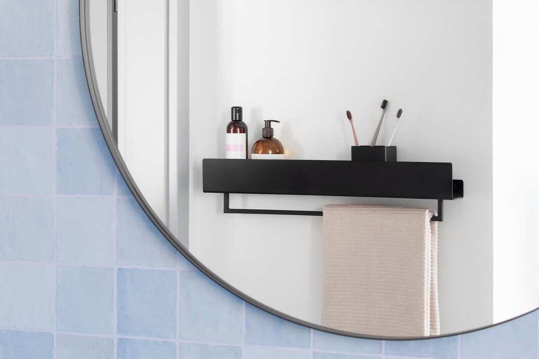 Modern Farmhouse Bathroom Shelf Black Shower Shelf - Etsy